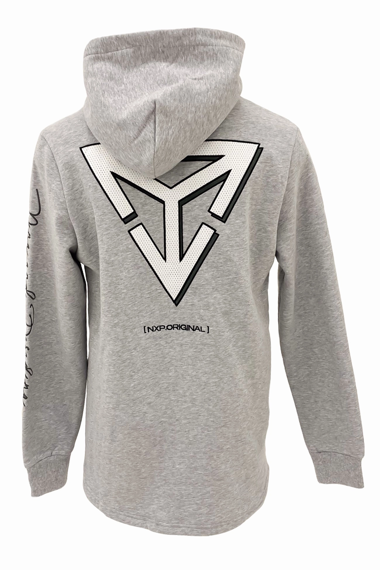 Compression Fit Design Durable Zipper Fury Dual Curved Hoodie Grey Marle