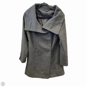 Coat Peacoat By Ambiance Apparel In Grey, Size: S Elastic hem