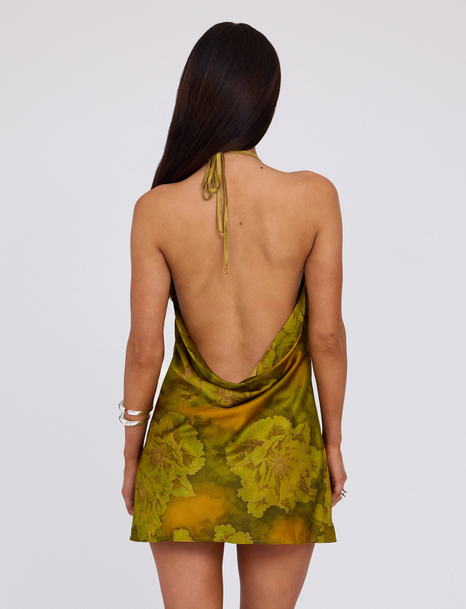 OdorControlTreatment Vibrant Hue MONROE DRESS - GREEN : WATER COLOUR FLORAL