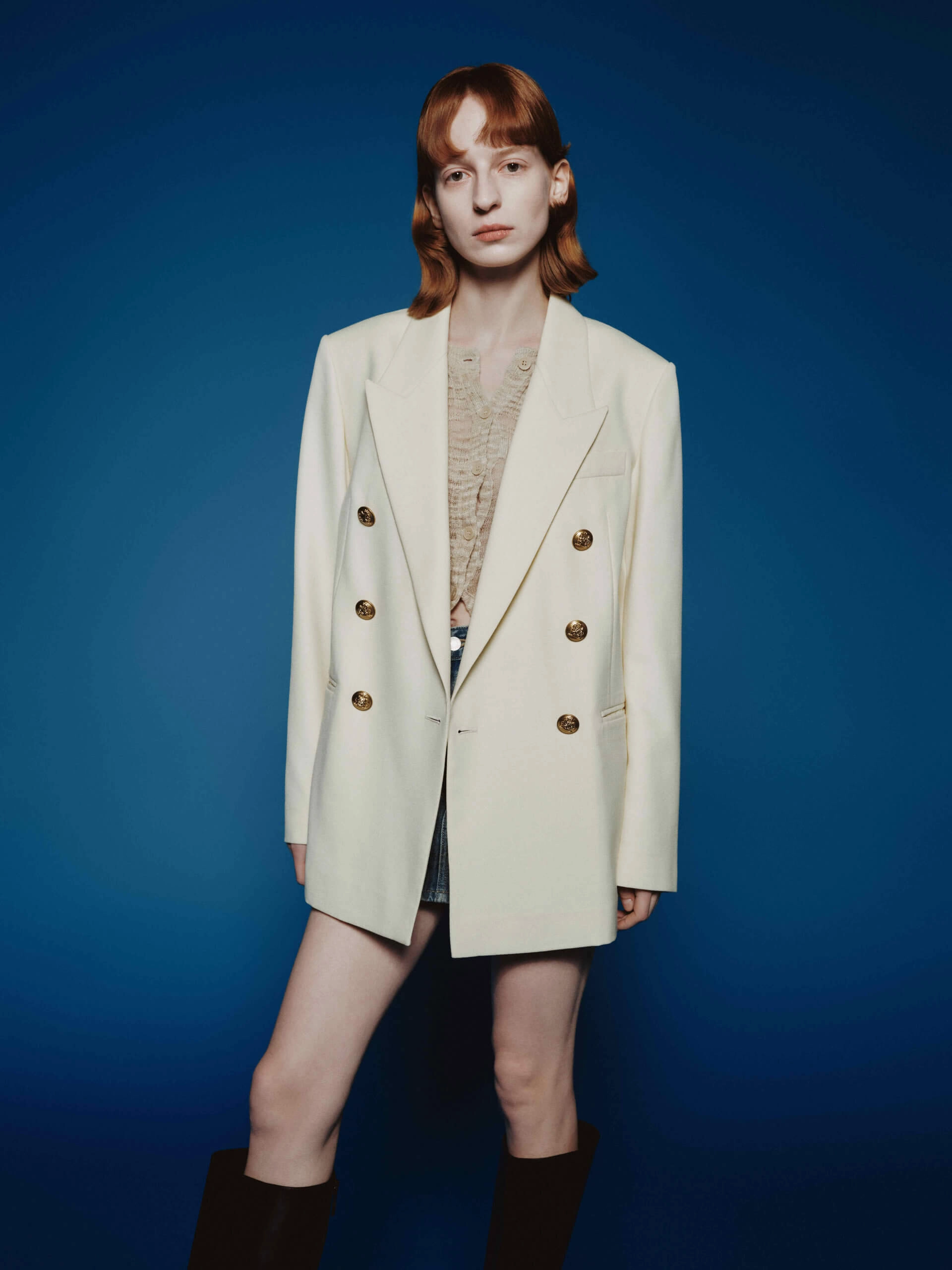 Waterproof Material Double Breasted Tailored Blazer