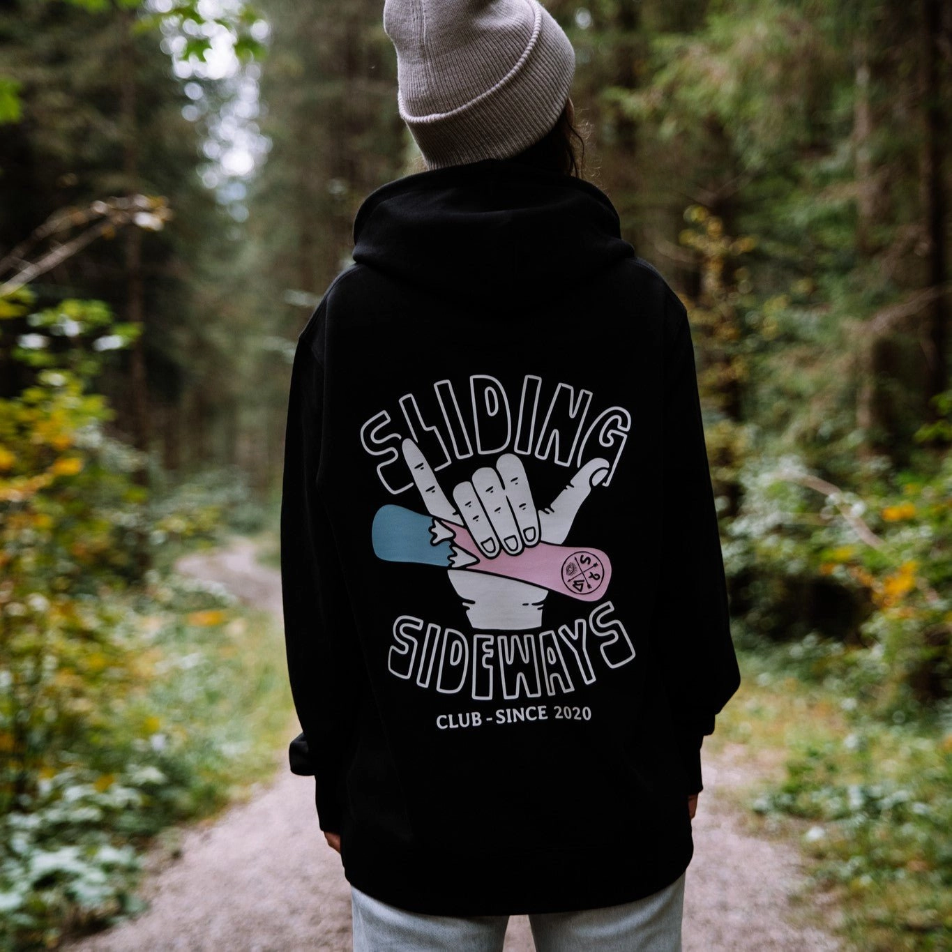 Organic "Sliding Sideways" Hoodie Breathable Design Fit