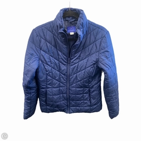 Knee Length Coat Puffer & Quilted By Simply Styled In Blue, Size: M