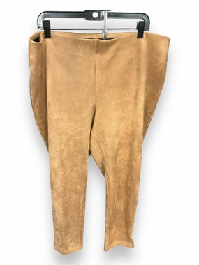 Breathable Mesh Panels Street Ready Pants Leggings By Zac And Rachel In Brown, Size: 2x