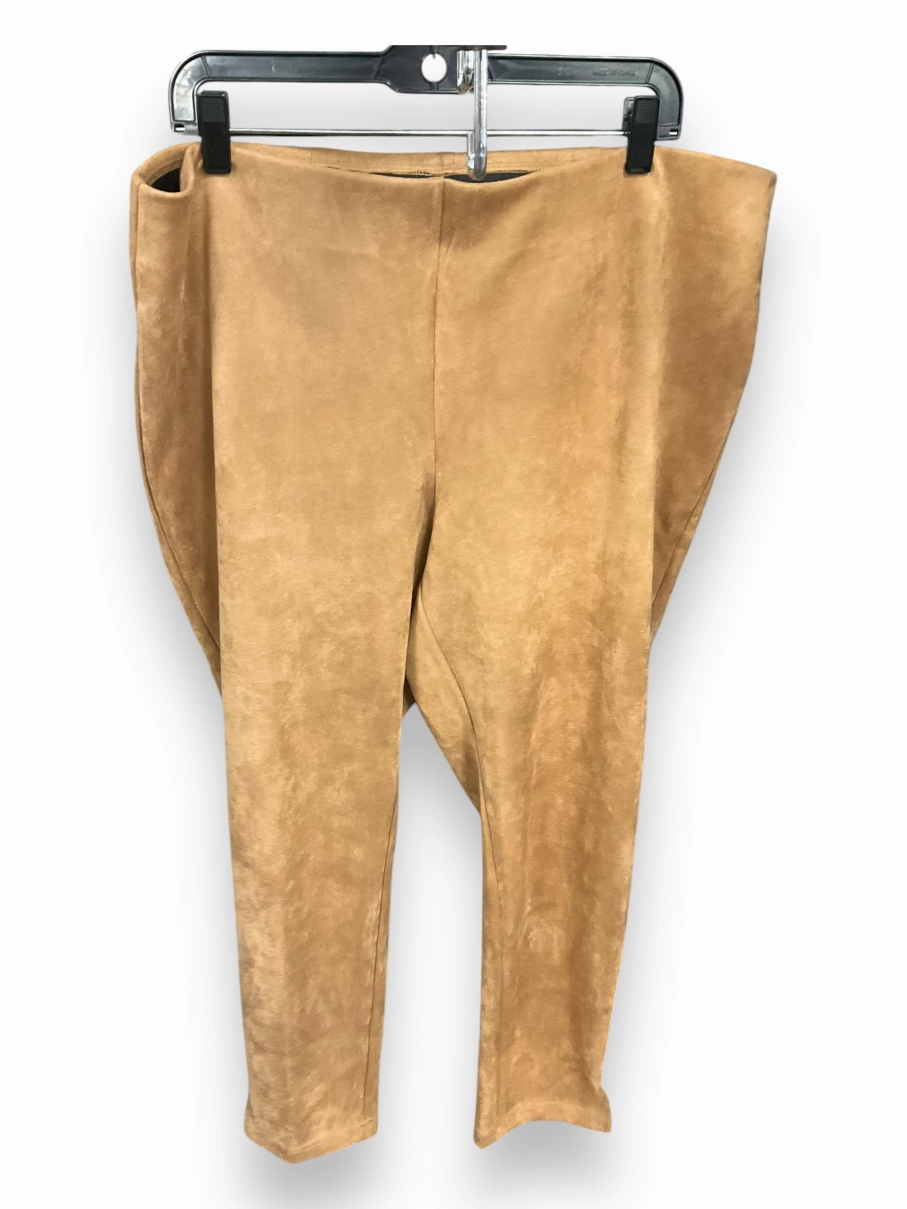Breathable Mesh Panels Street Ready Pants Leggings By Zac And Rachel In Brown, Size: 2x