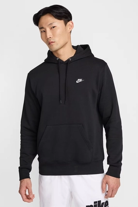 Nike Club BB Pullover Fleece Hoodie Black White Hiking Trail Outfit