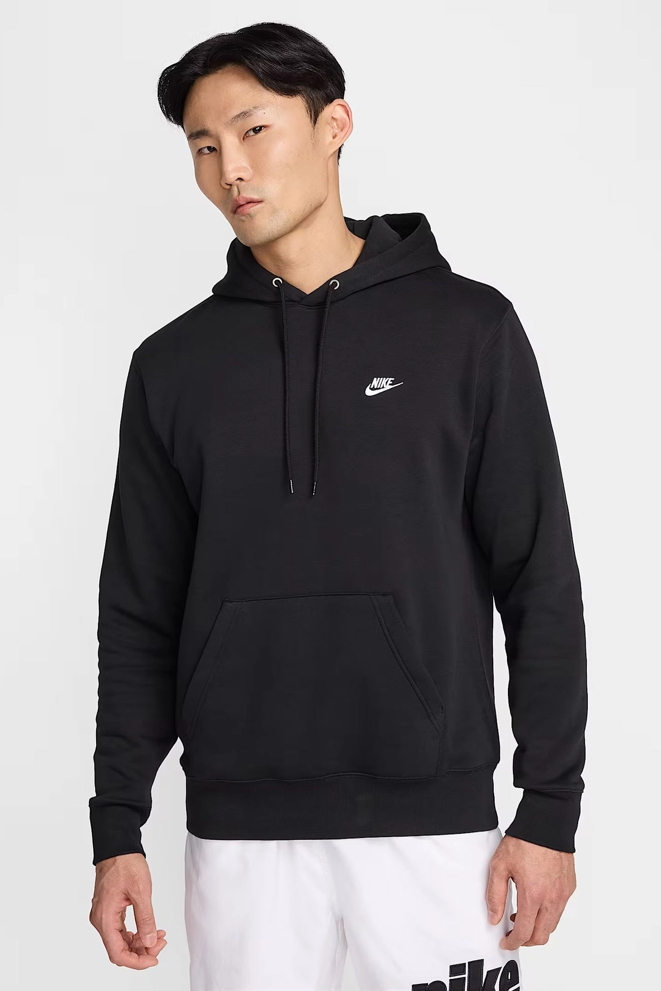 Nike Club BB Pullover Fleece Hoodie Black White Hiking Trail Outfit