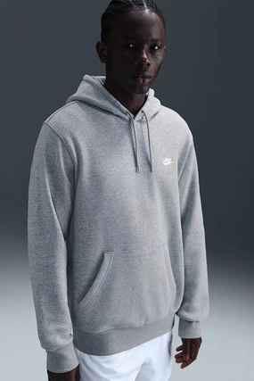 Two Tone Design Nike Club BB Pullover Fleece Hoodie Dark Grey Heather Light Smoke Grey White