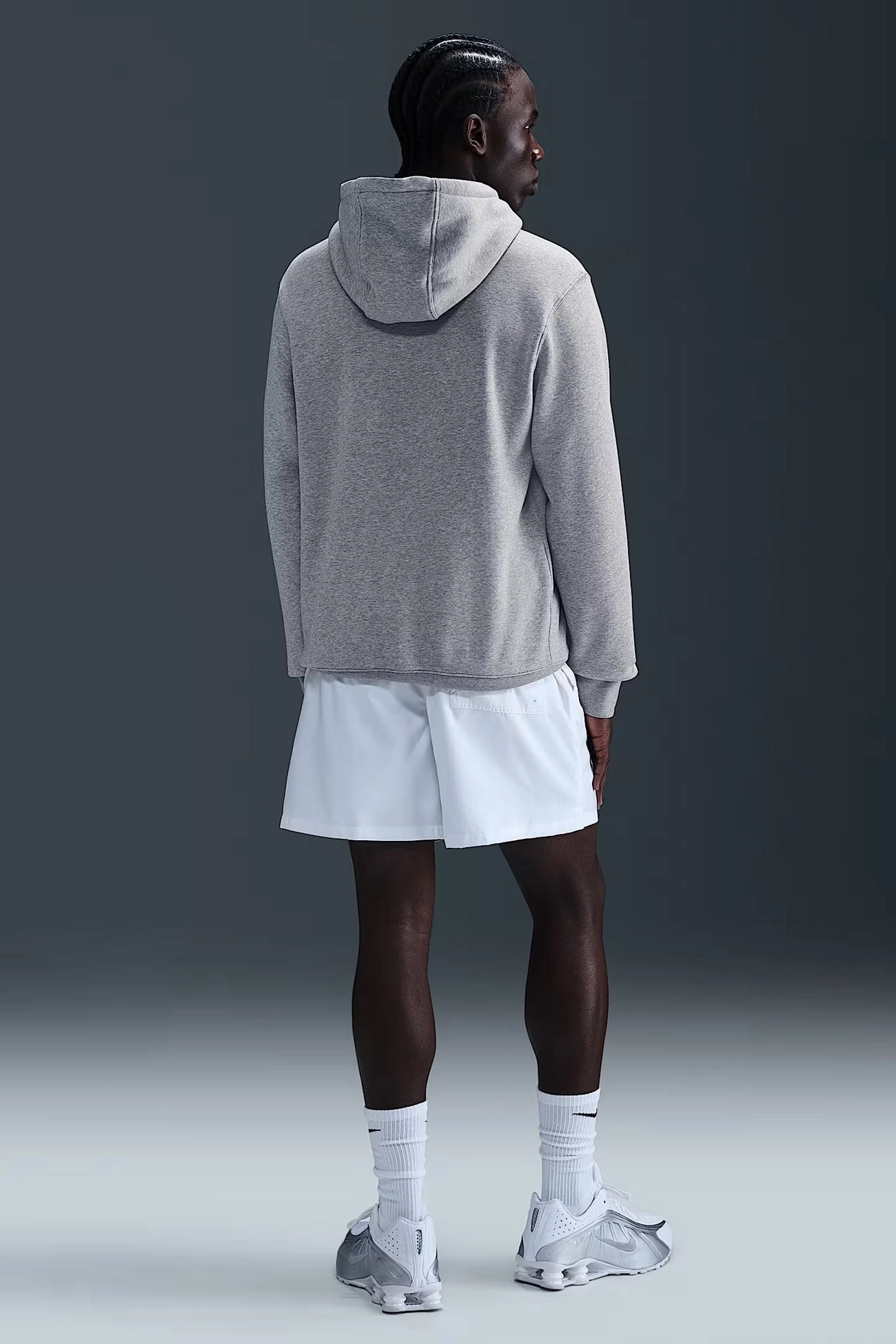 OdorResistantTreatment Everyday Layer Style Nike Club BB Pullover Fleece Hoodie Dark Grey Heather Light Smoke Grey White