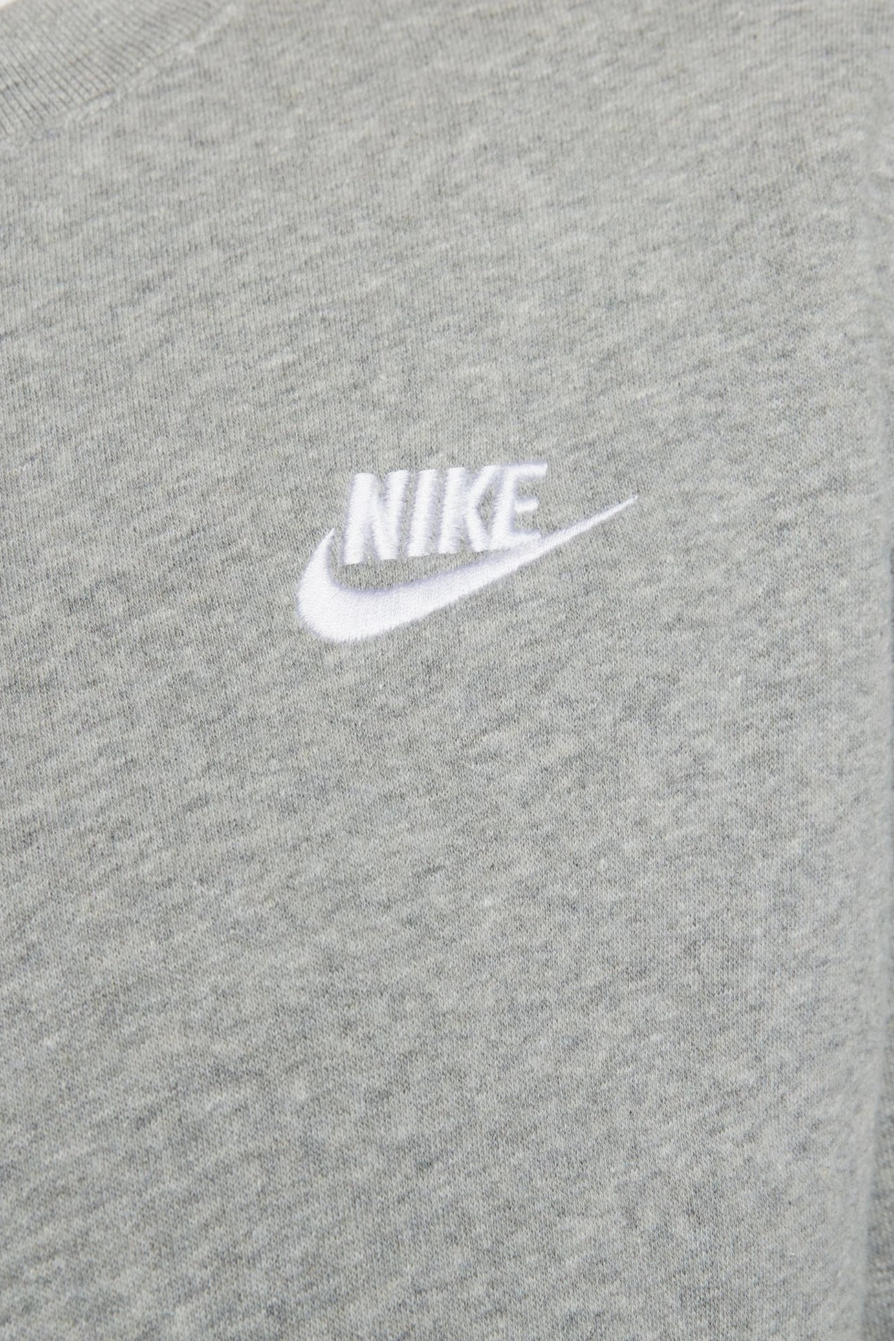 Elastic Hem Adjustment Nike Sportswear Club Fleece Crew Dark Grey Heather