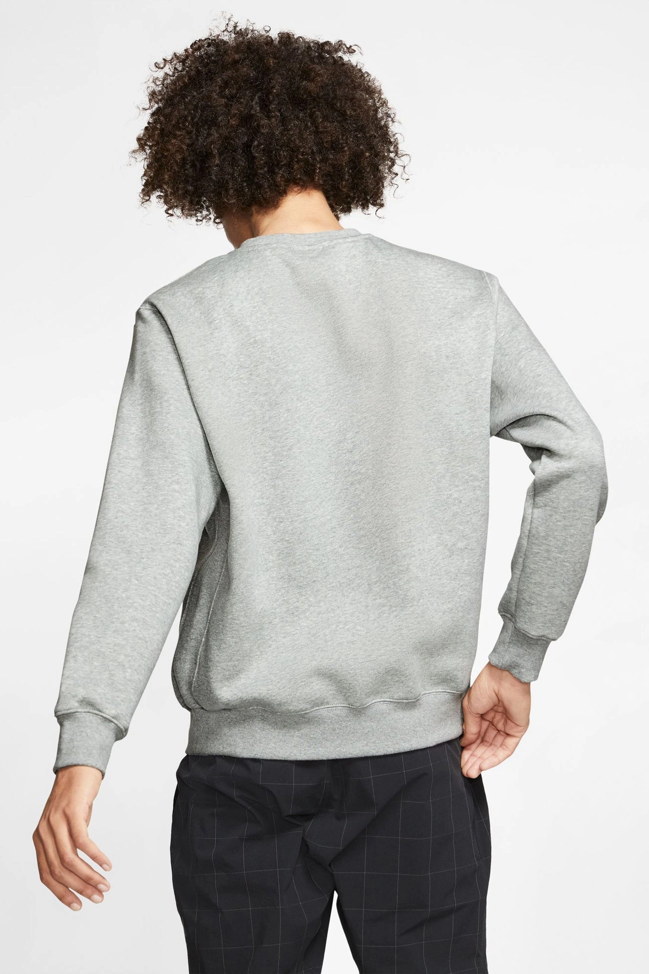 Nike Sportswear Club Fleece Crew Dark Grey Heather Reinforced Stress Points Eco Friendly Dye