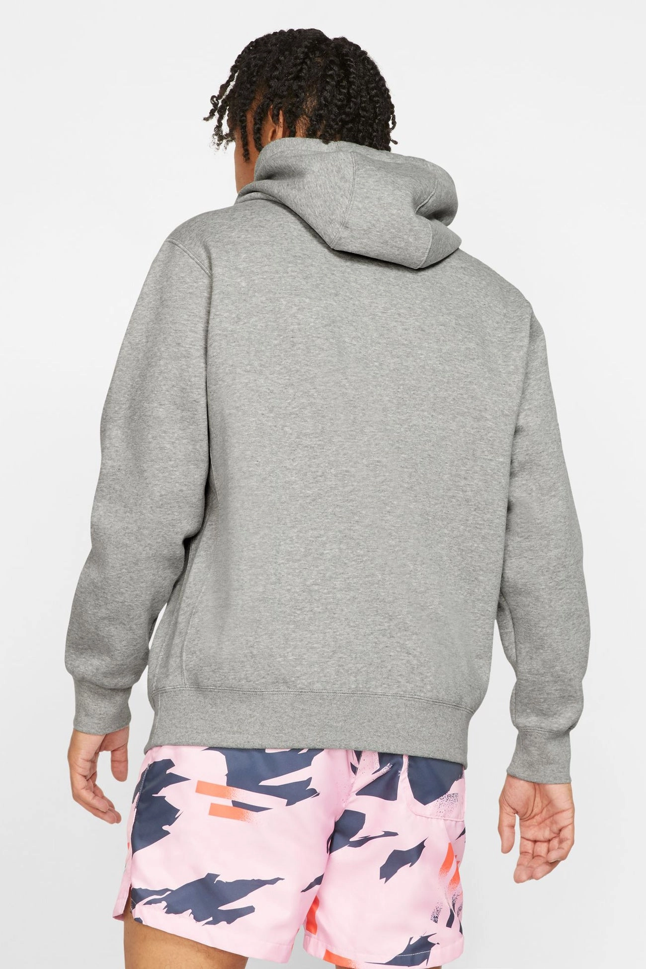 Detachable Components RubberizedButtonClosures Nike Sportswear Club Pullover Hoodie Dark Grey Heather