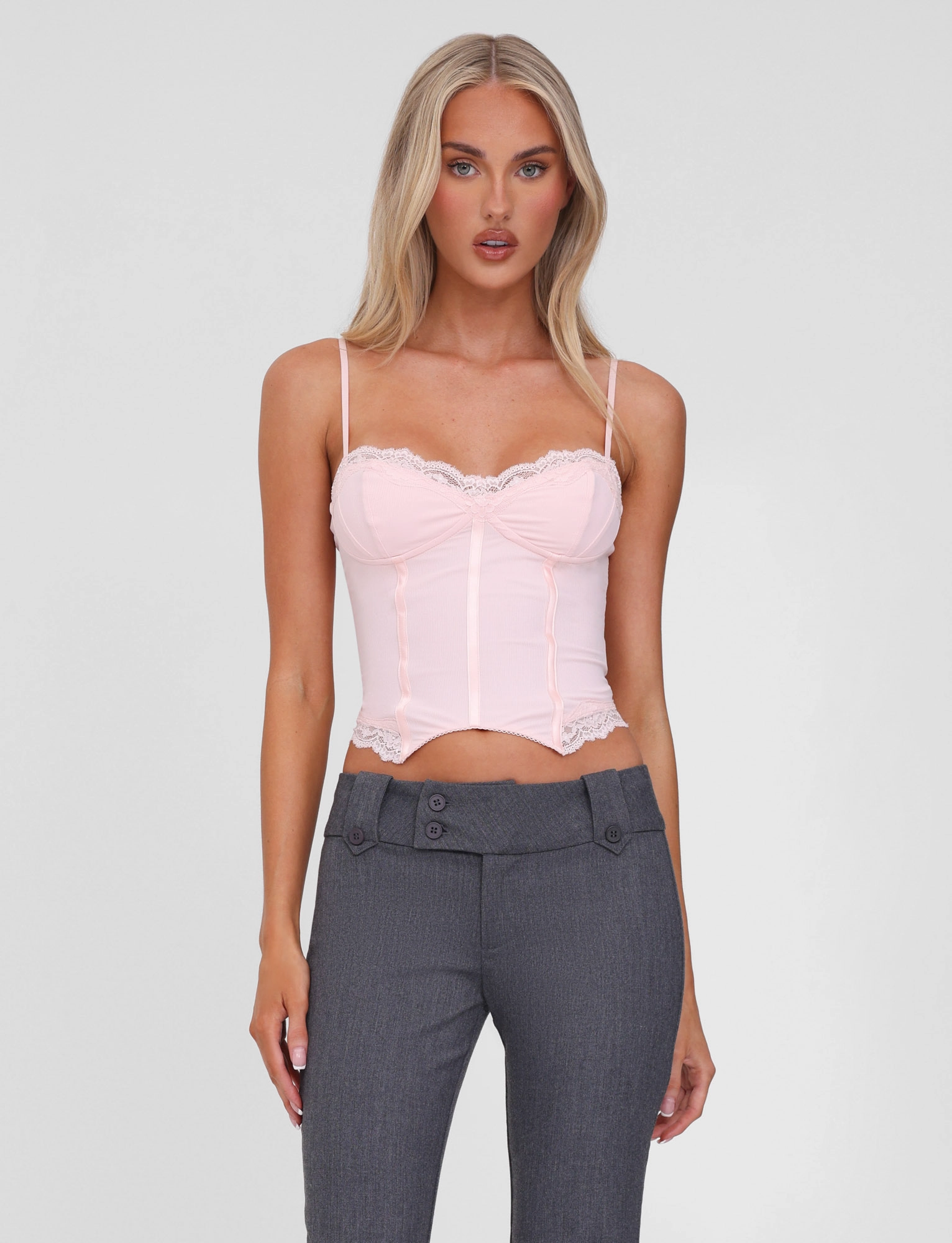 Casual Fit Timeless office dress NILA CORSET TOP - SOFT PINK