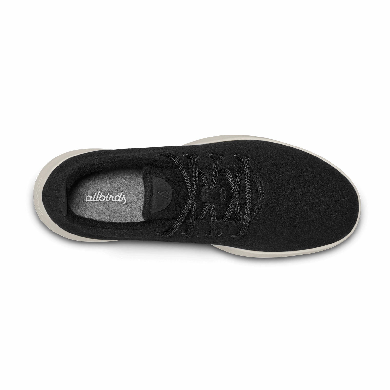 Men's Wool Runner - True Black (Cream Sole) Compression Molded Sole Cooling system