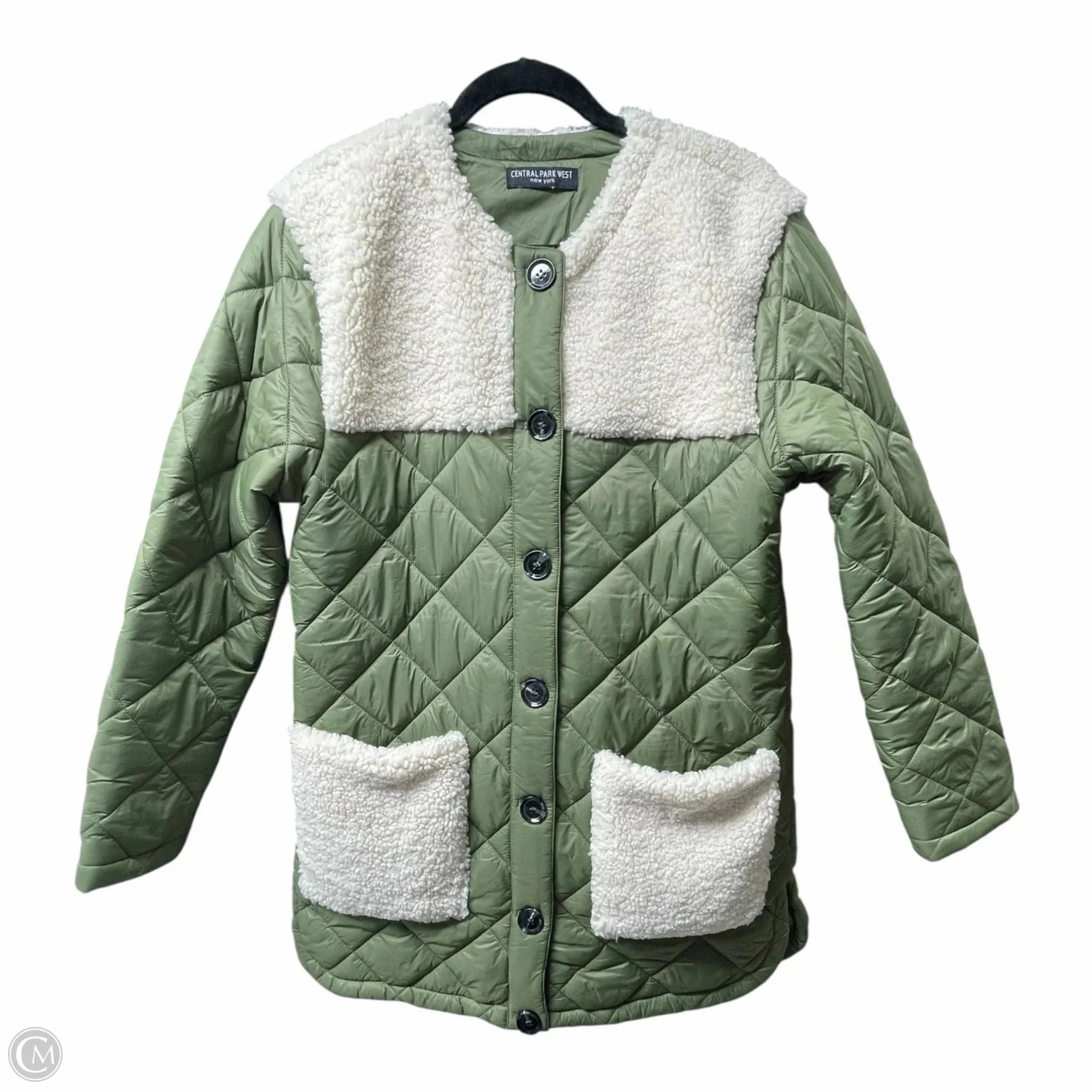 Coat Puffer & Quilted By CENTRAL PARK WEST In Green, Size: M Quick Access Pockets