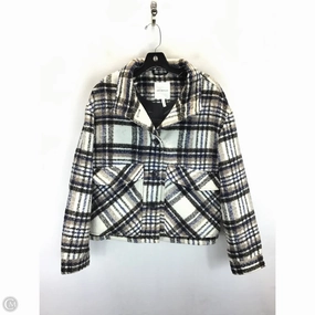 Coat Peacoat By Avec Les Filles In Plaid Pattern, Size: L Airtight Seam Sealing Glossy Finish