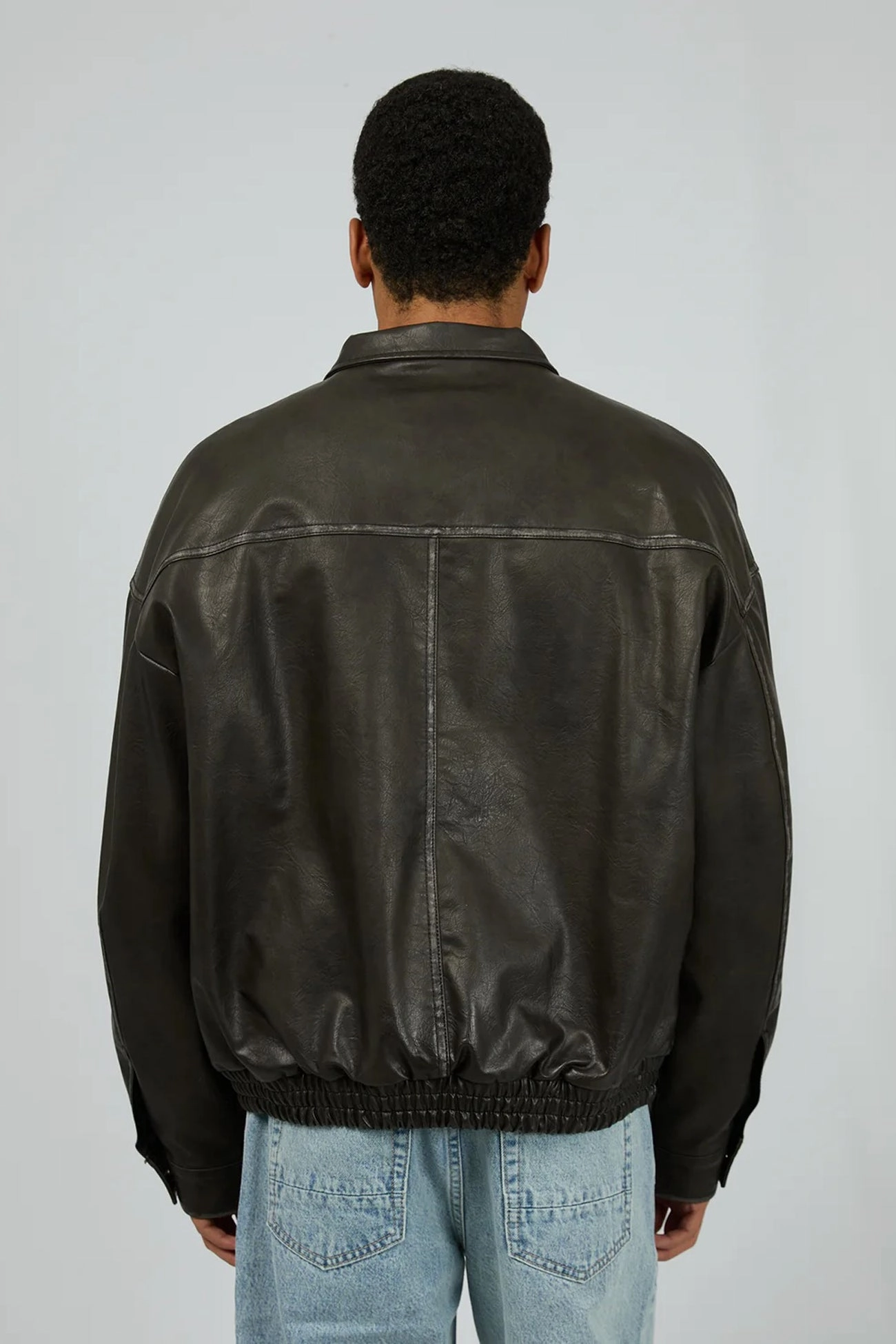 City Layer Style Durable Outer Shell Harley Pleather Jacket Black