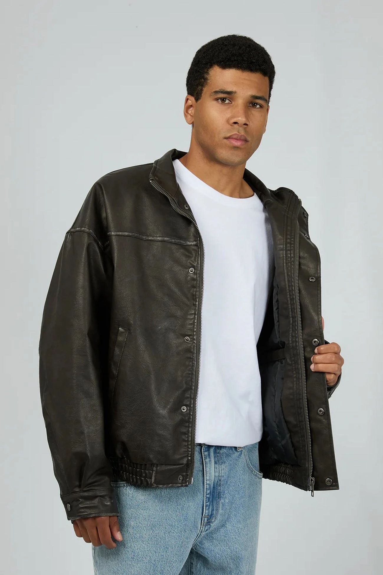 Dry Weather Look Harley Pleather Jacket Black
