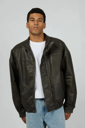 Harley Pleather Jacket Black Glossy Finish