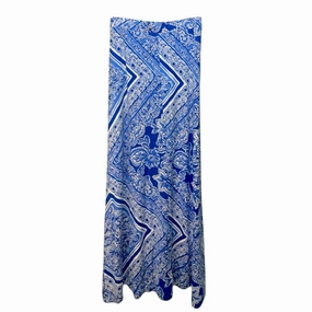 Nola Maxi Skirt Designer By Lilly Pulitzer In Blue Crush Open Water, Size: S Polished Look Weighted Hem