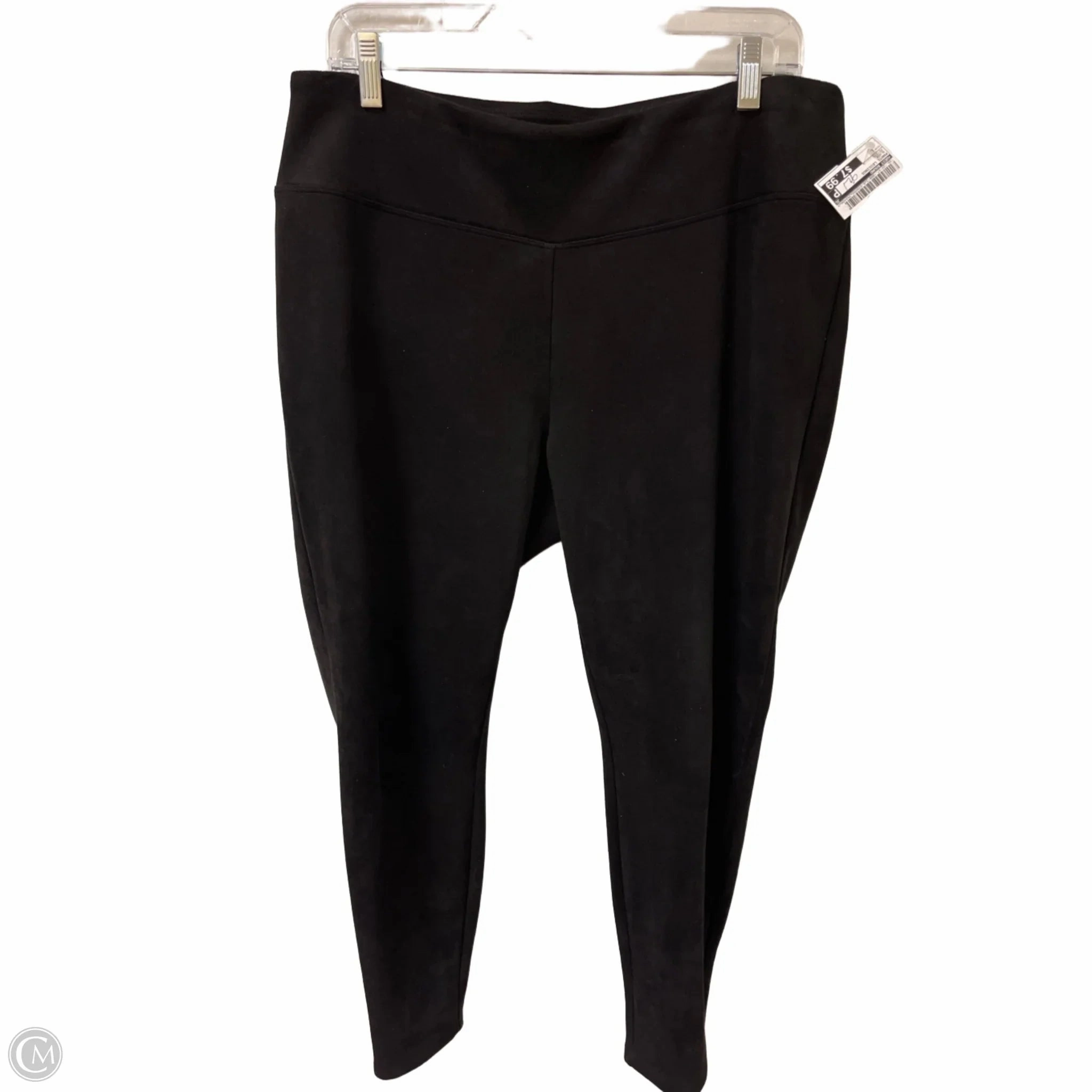Sleek and Stretchy Reflective details Pants Leggings By West Bound In Black, Size: L