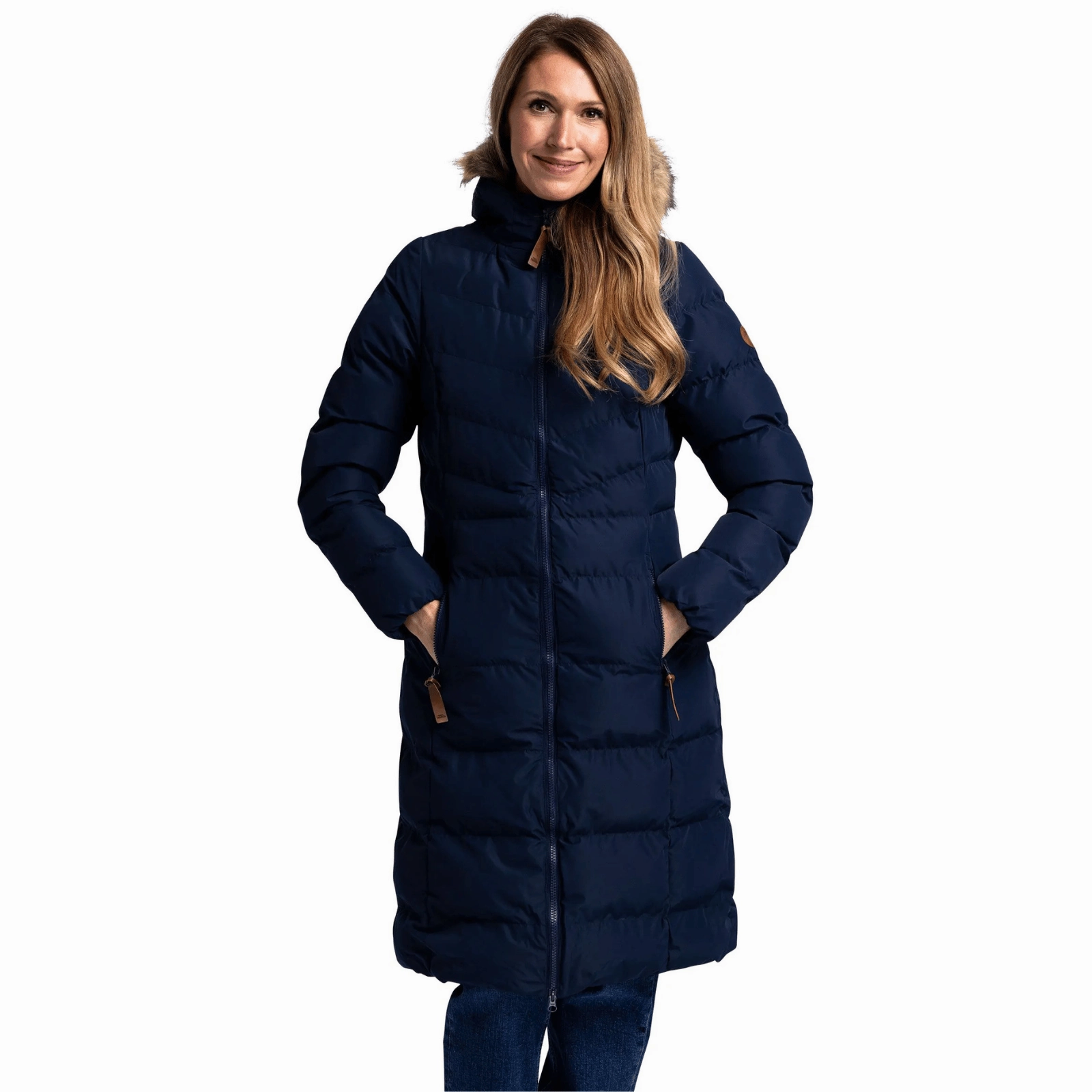 Trespass Womens Audrey Padded Waterproof Faux Fur Jacket Flexible Zipper Guards