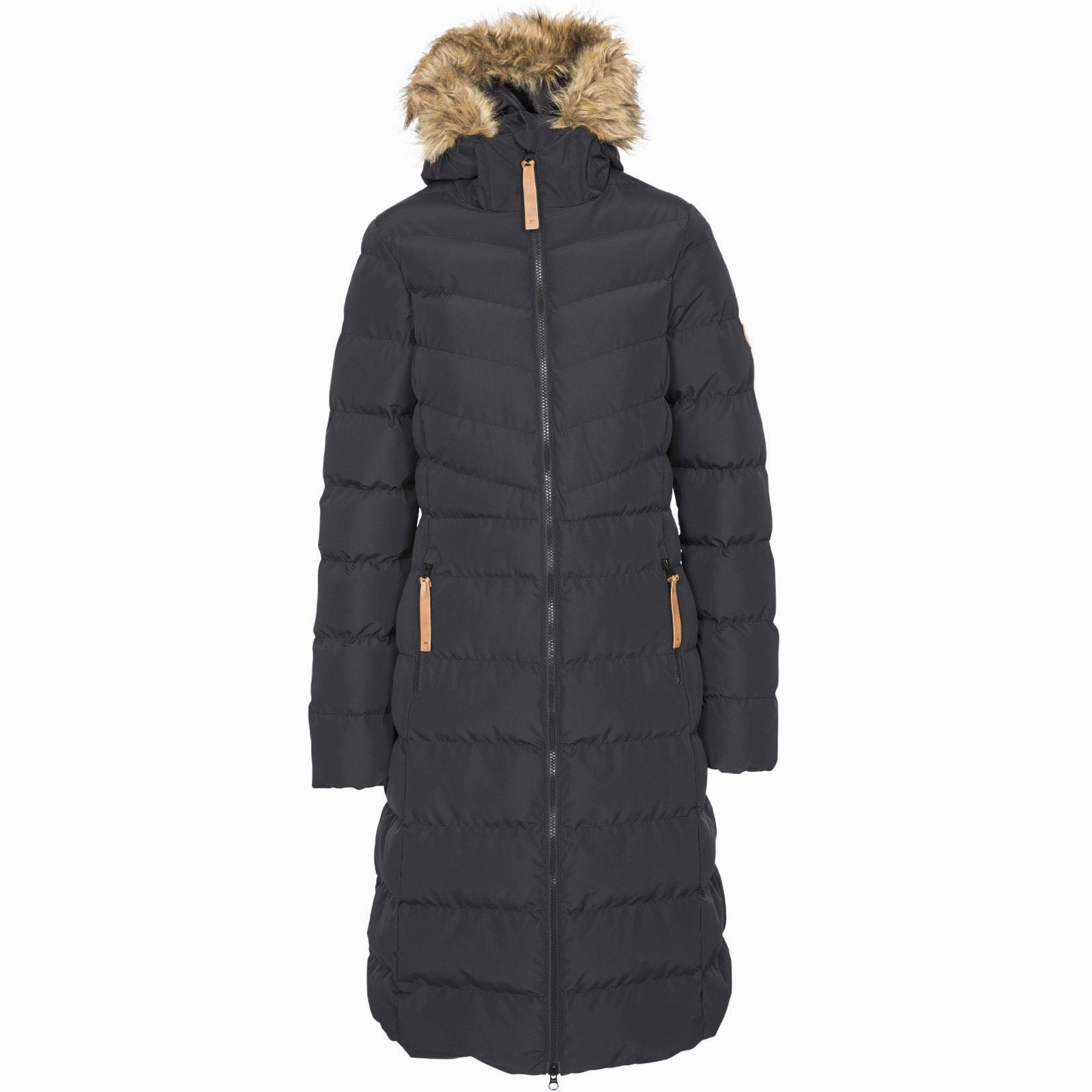 Trespass Womens Audrey Padded Waterproof Faux Fur Jacket ReflectiveTrimDetails Refined Style