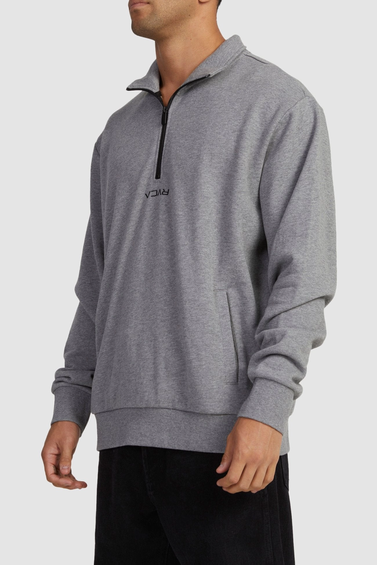 Taped Seam Technology Mini Flipped Half Zip Grey Marle