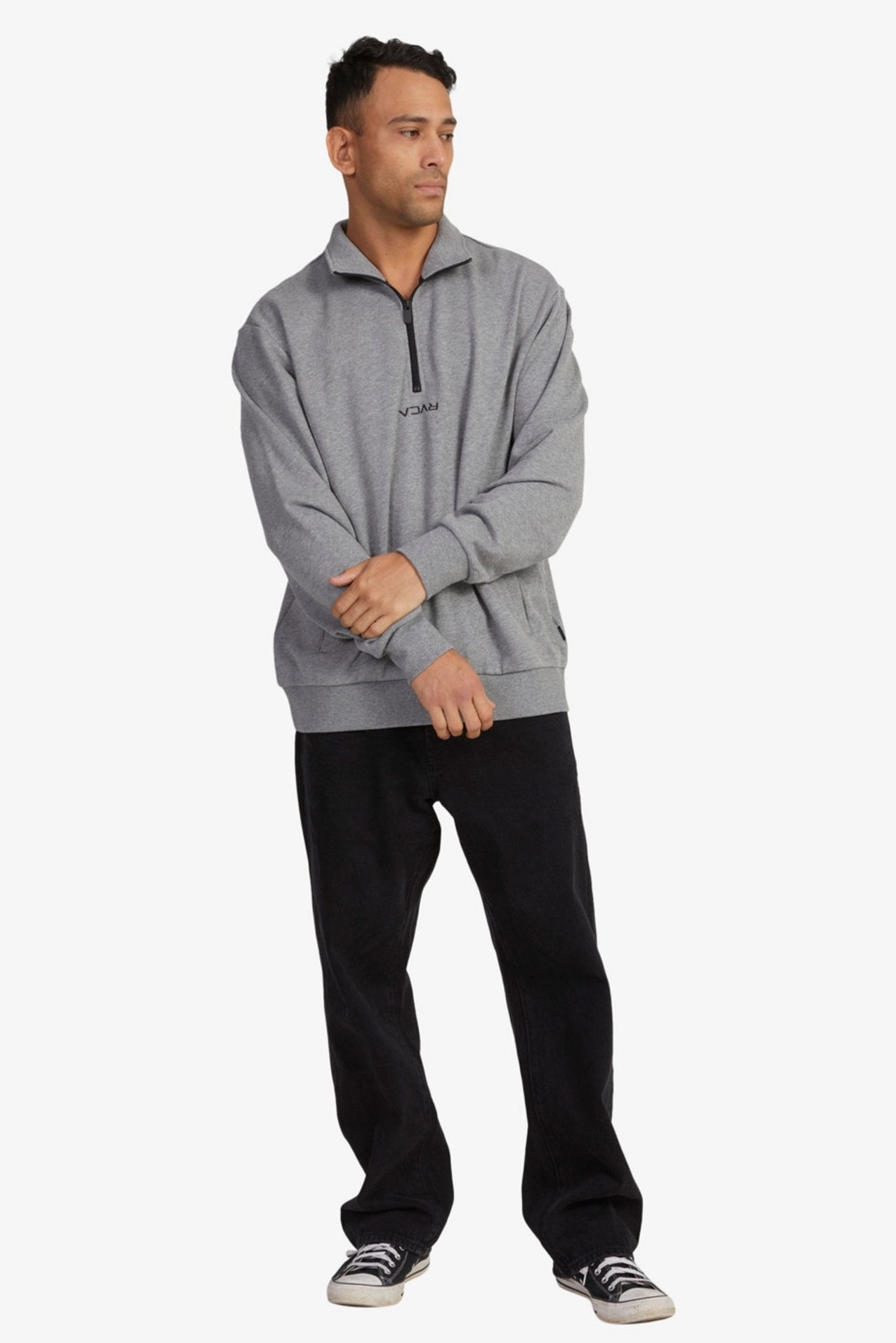 Mini Flipped Half Zip Grey Marle FoldableStorageCapability Go To Layer