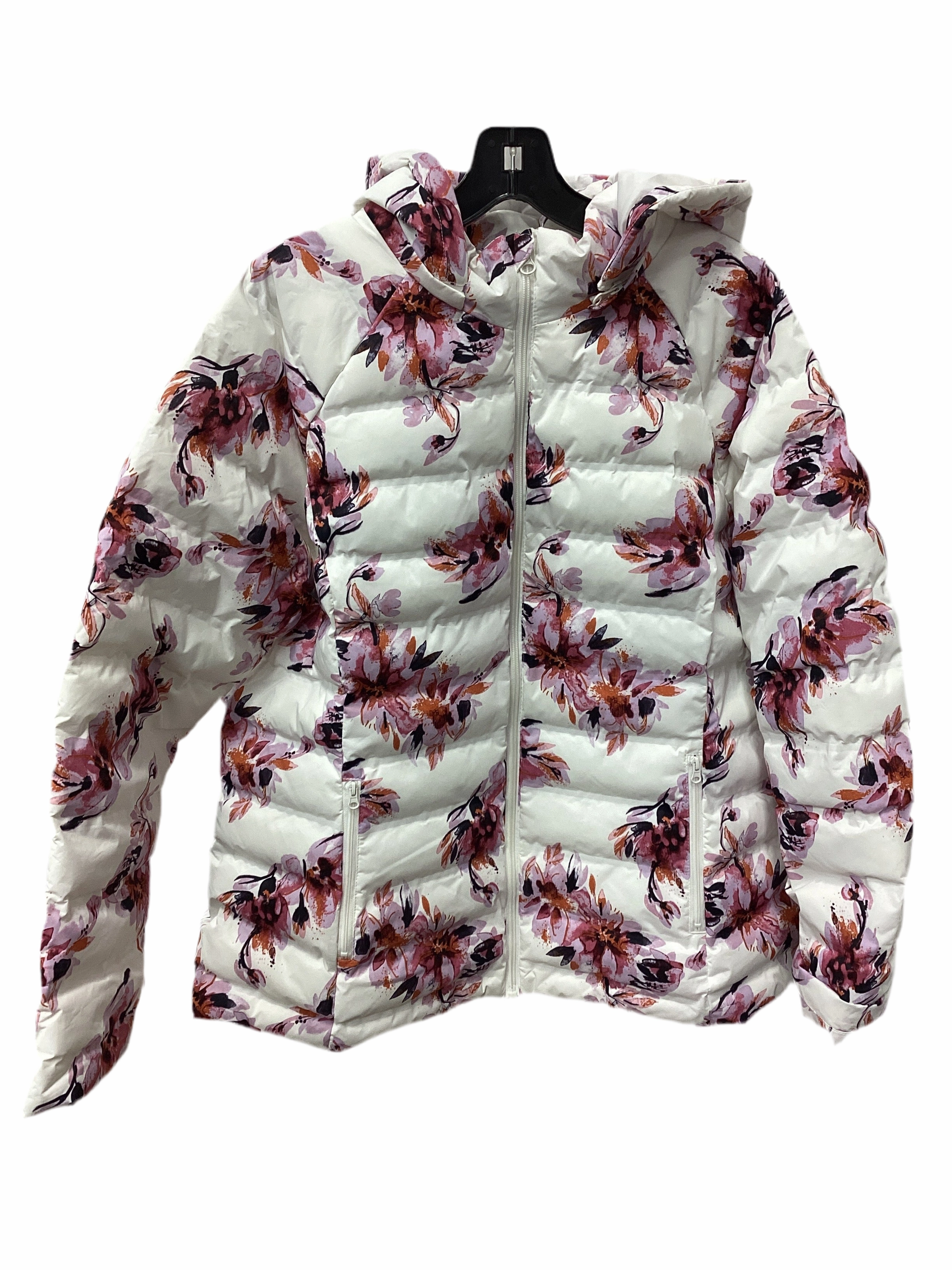 Coat Puffer & Quilted By Time And Tru In Floral Print, Size:Xl Hypoallergenic Fabric Blend Seamless Stitching