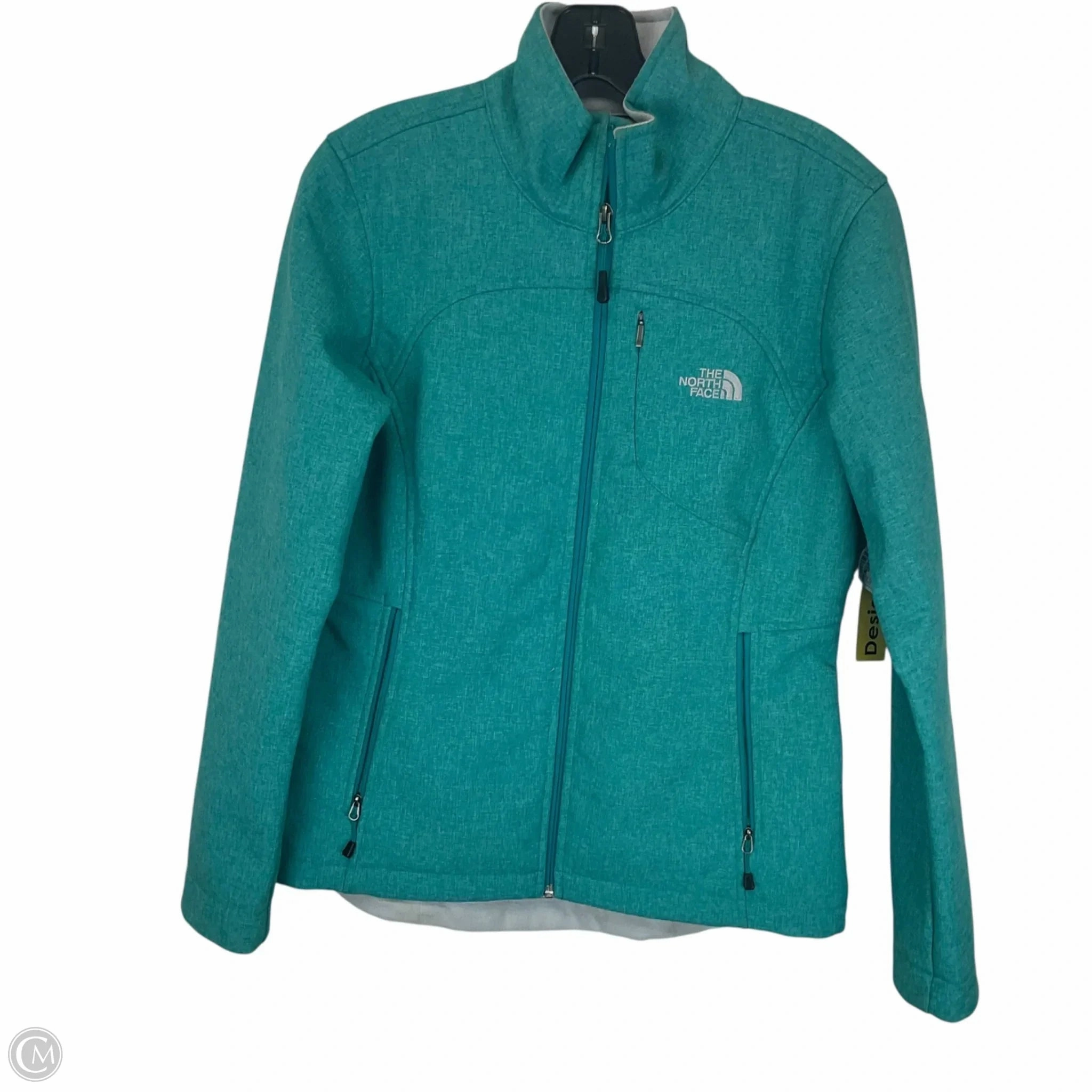 Leather Bits Coat Raincoat By The North Face In Teal, Size: M