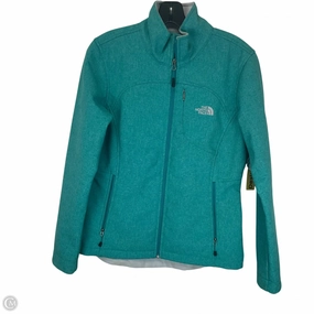 Leather Bits Coat Raincoat By The North Face In Teal, Size: M