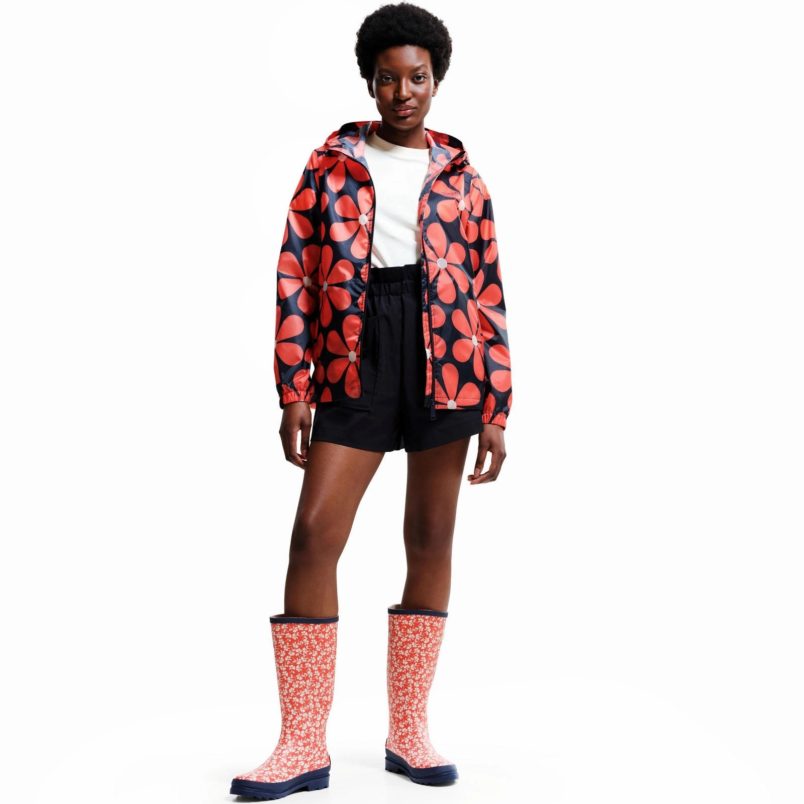 Regatta Womens Orla Kiely Waterproof Pack-It Jacket Army Style