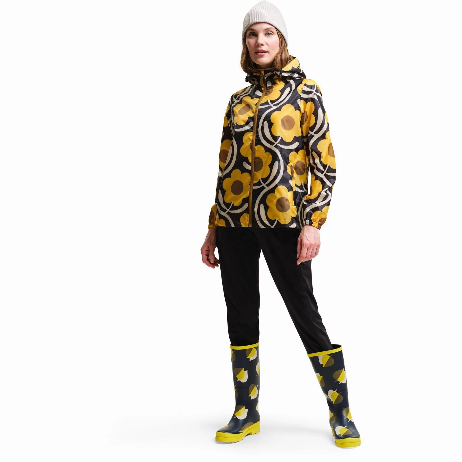Regatta Womens Orla Kiely Waterproof Pack-It Jacket Microfiber Shell Odor Control Treatment