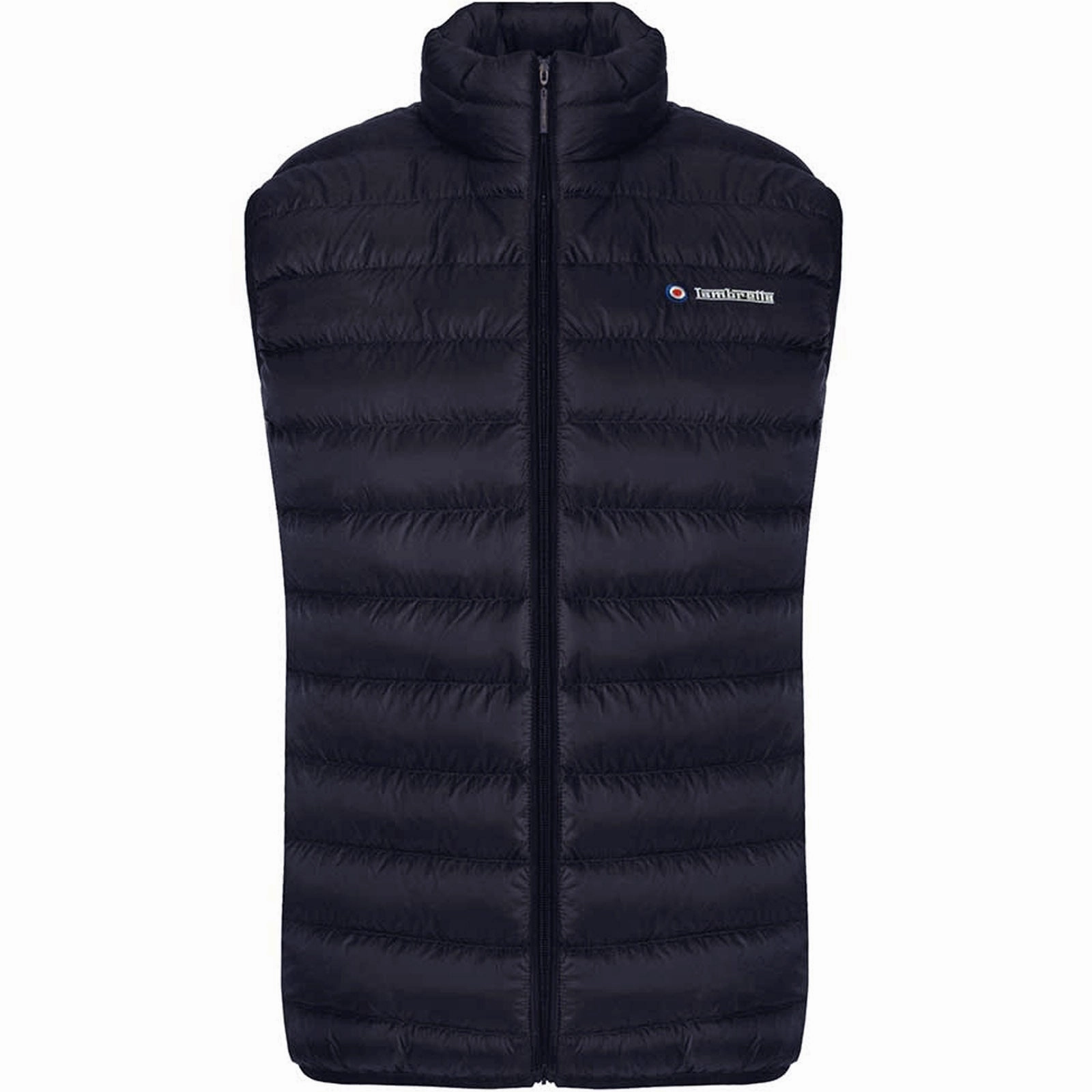 Reinforced Stitching Breathable Material Lambretta Mens Padded Softshell Bodywarmer - Navy