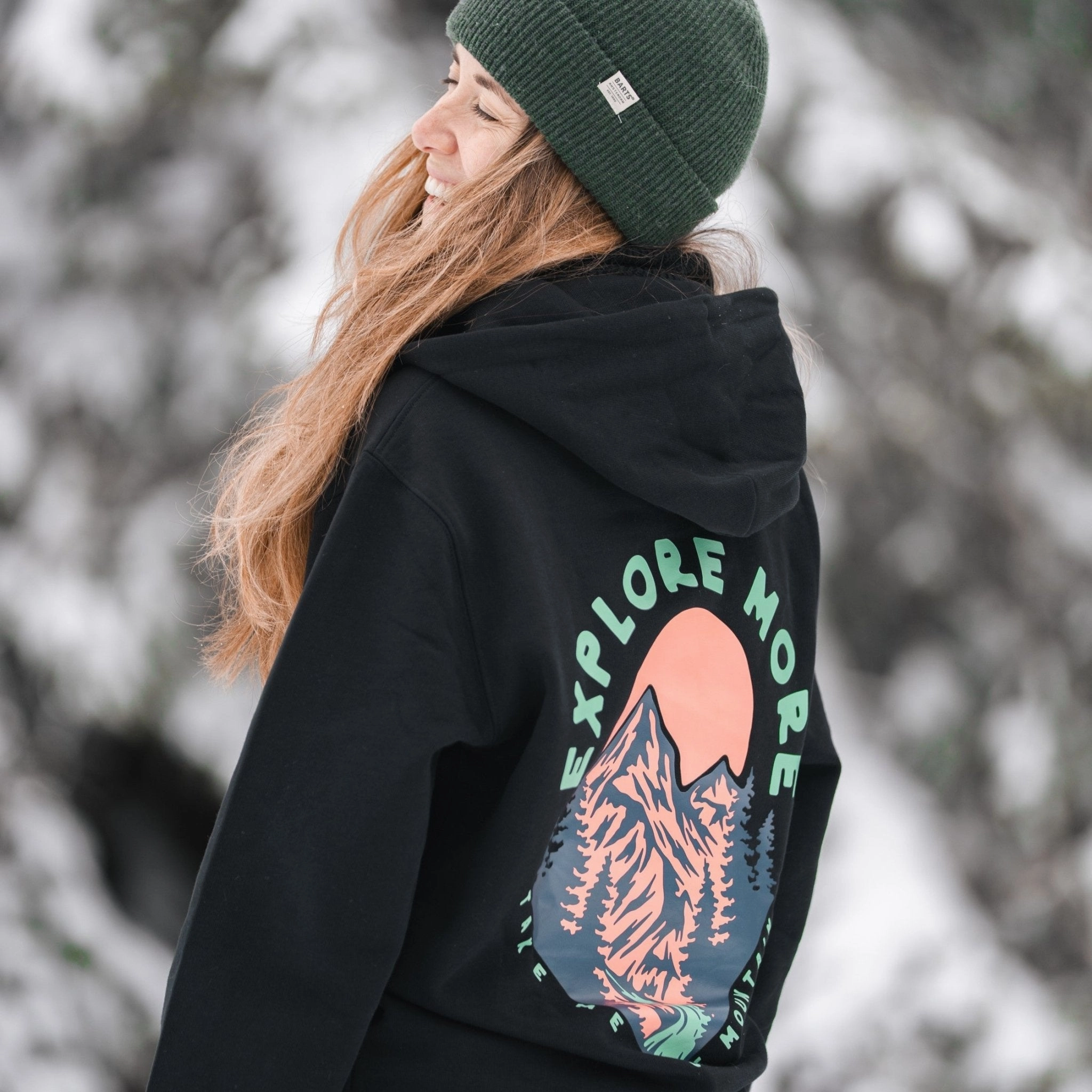 Organic "Explore More" Hoodie Young Professional Stretchable Fit