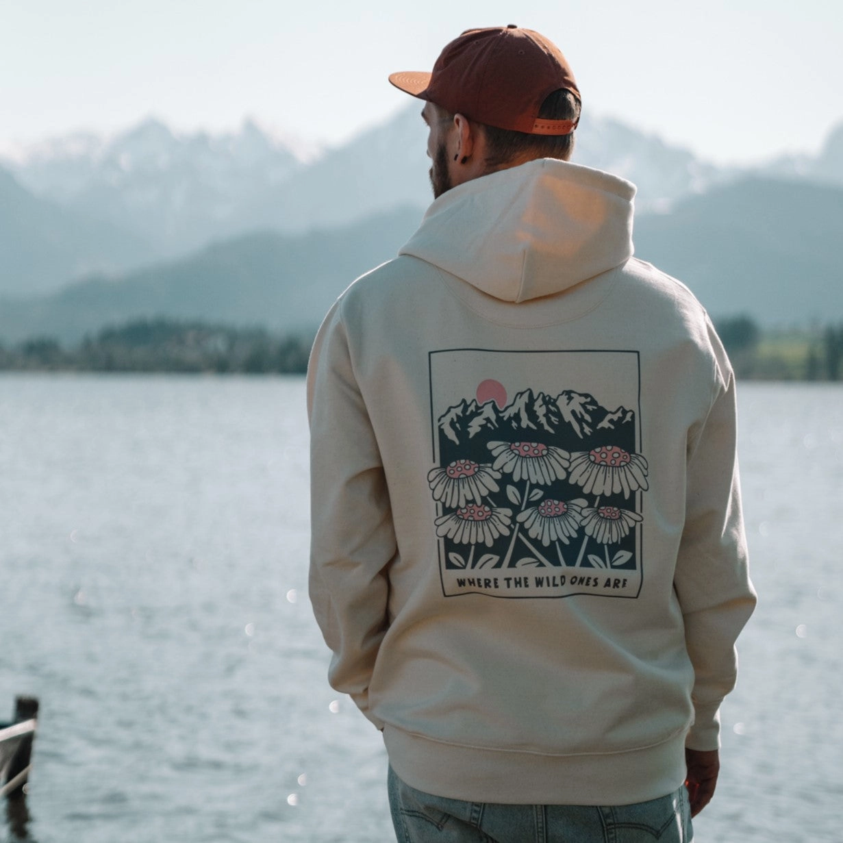 Organic "Where the wild ones are" Hoodie Teenager Ergonomic Armholes