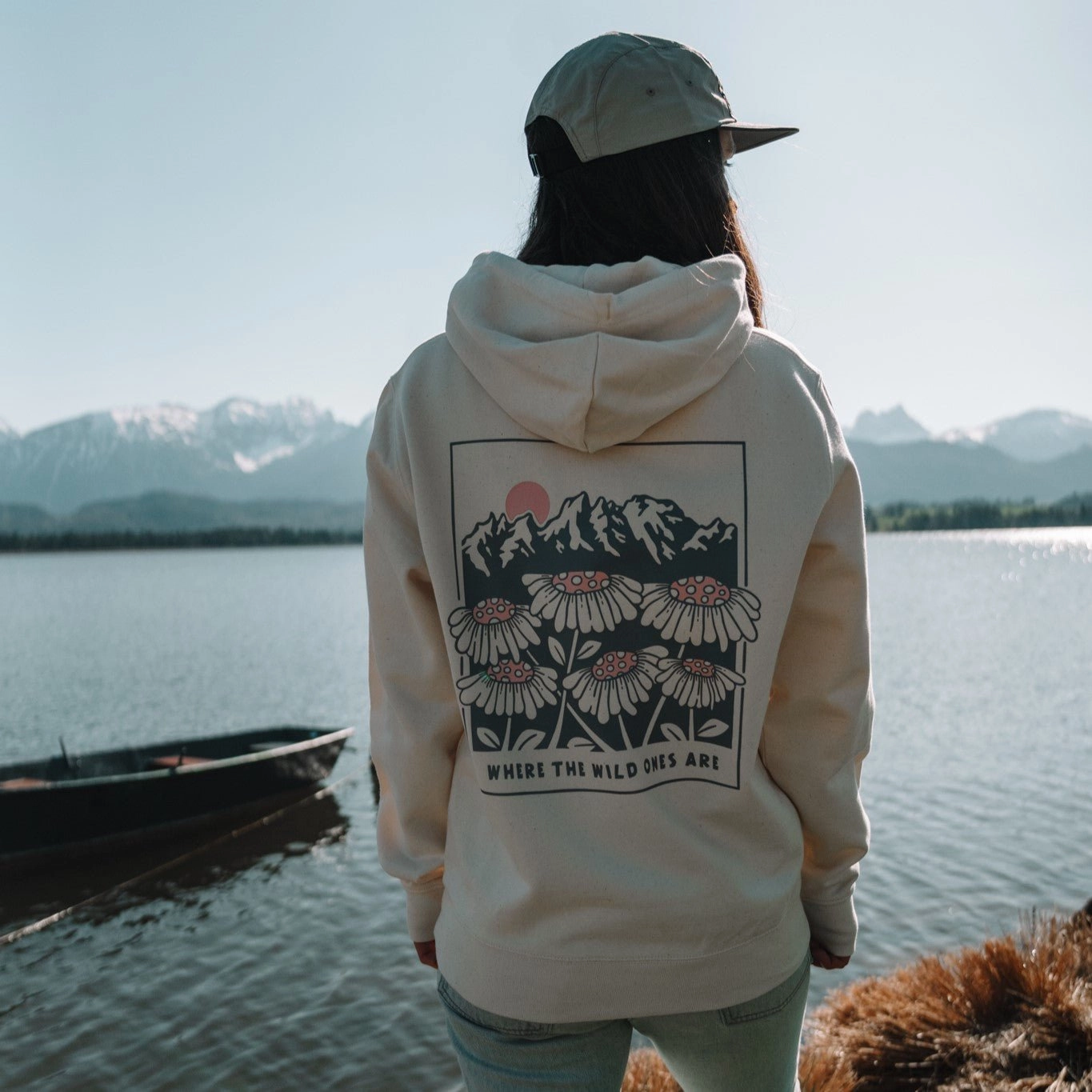 Taped Shoulder Seams Breathable Stretch Fit Organic "Where the wild ones are" Hoodie