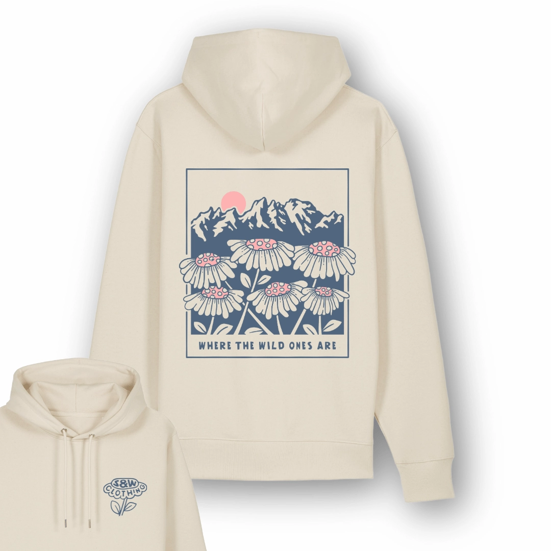 Organic "Where the wild ones are" Hoodie Travel Buddy