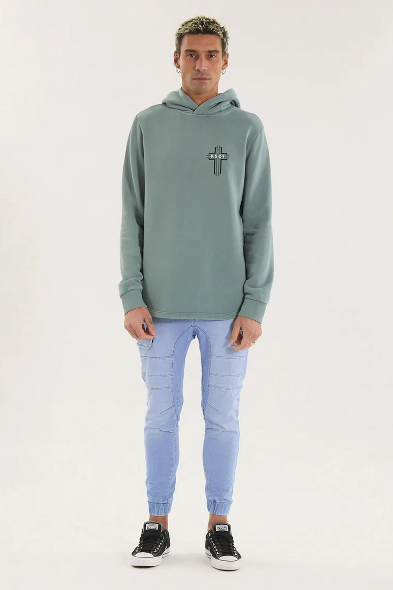 Outpost Dual Curved Hoodie Pigment Trooper Ultraviolet Protection Factor