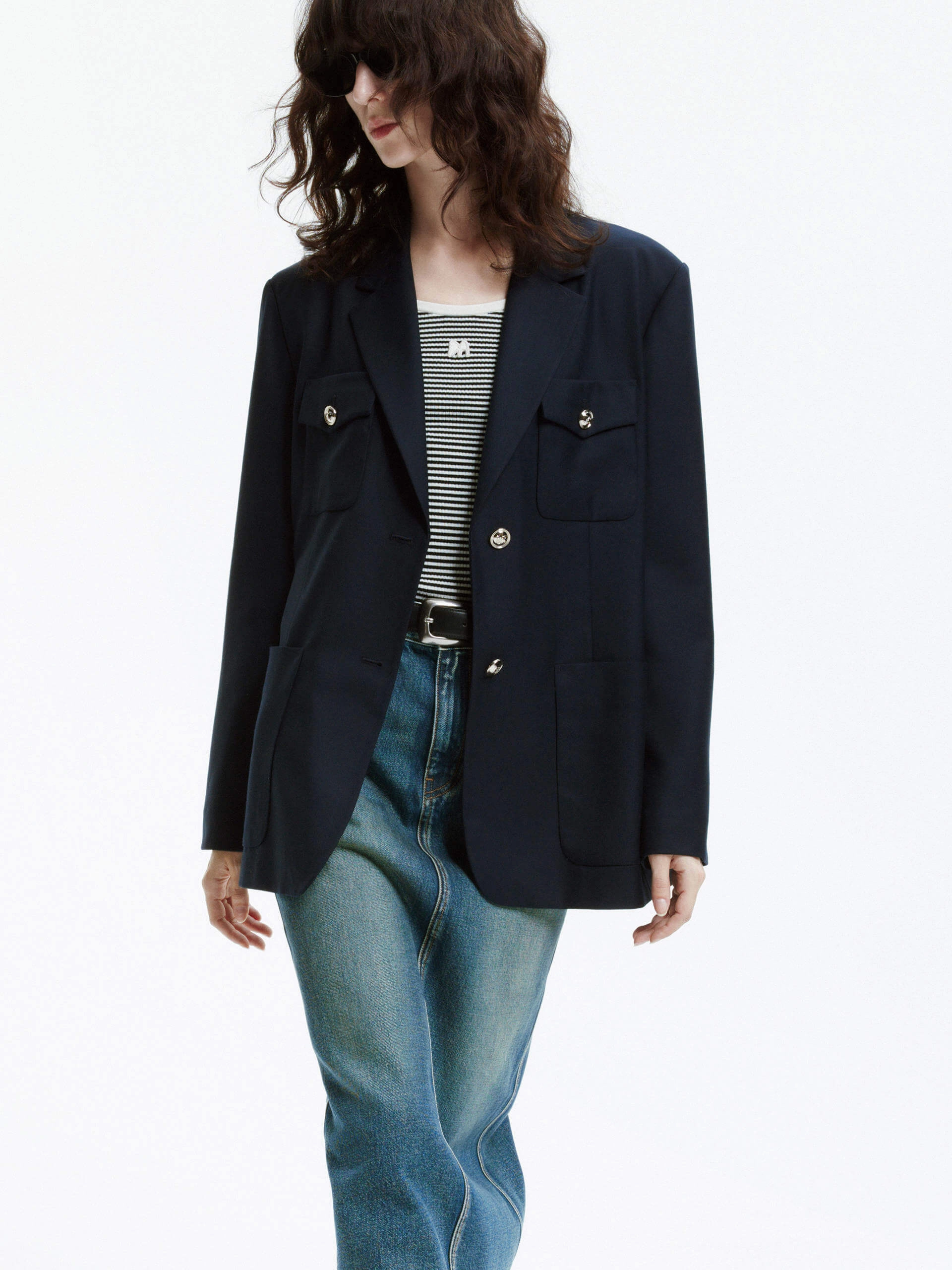 Holiday Trip Light Outdoor Layer Oversized Single Breasted Blazer