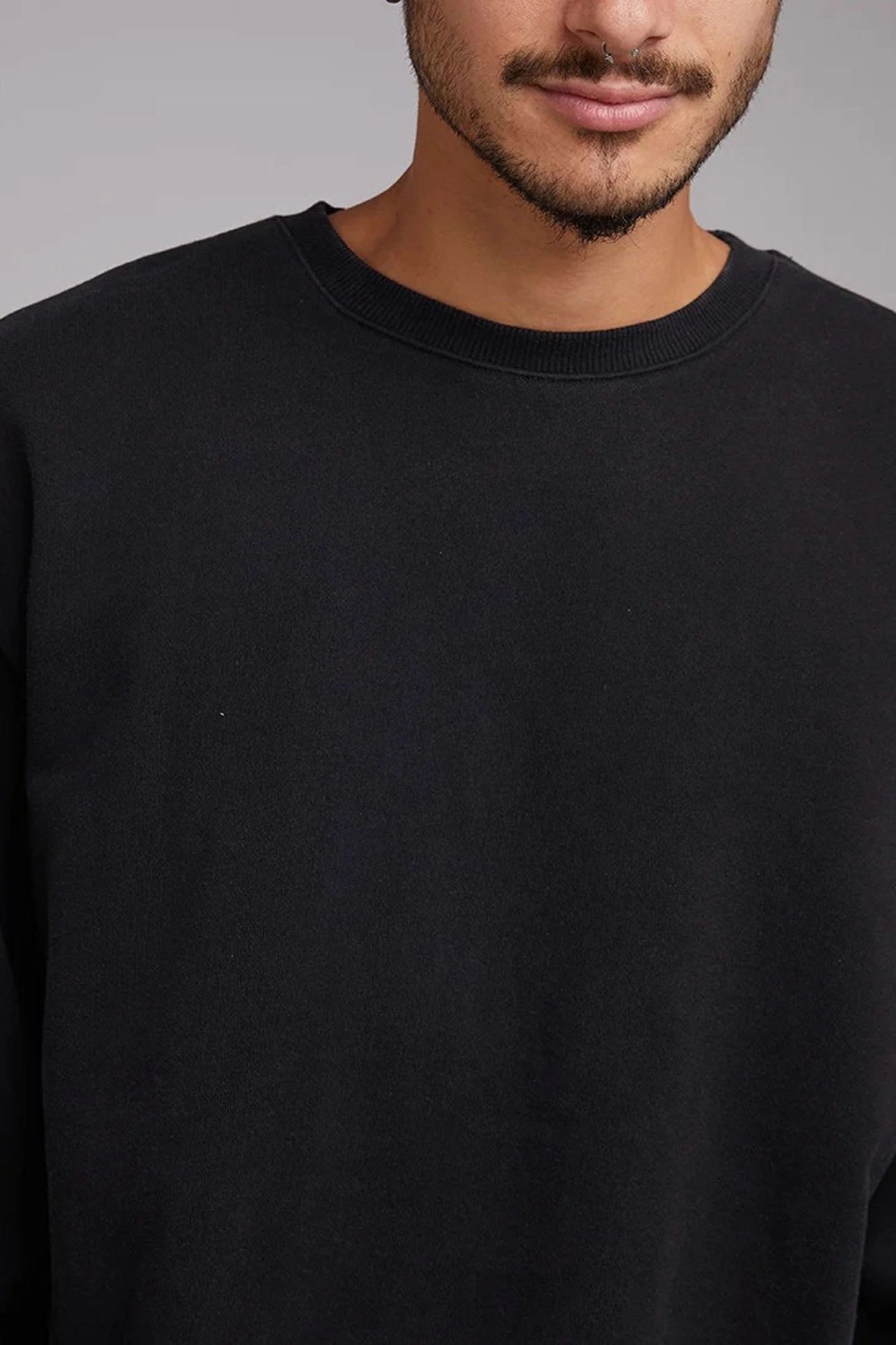 Comfort Fit Design Snap Closures Box Crew Washed Black