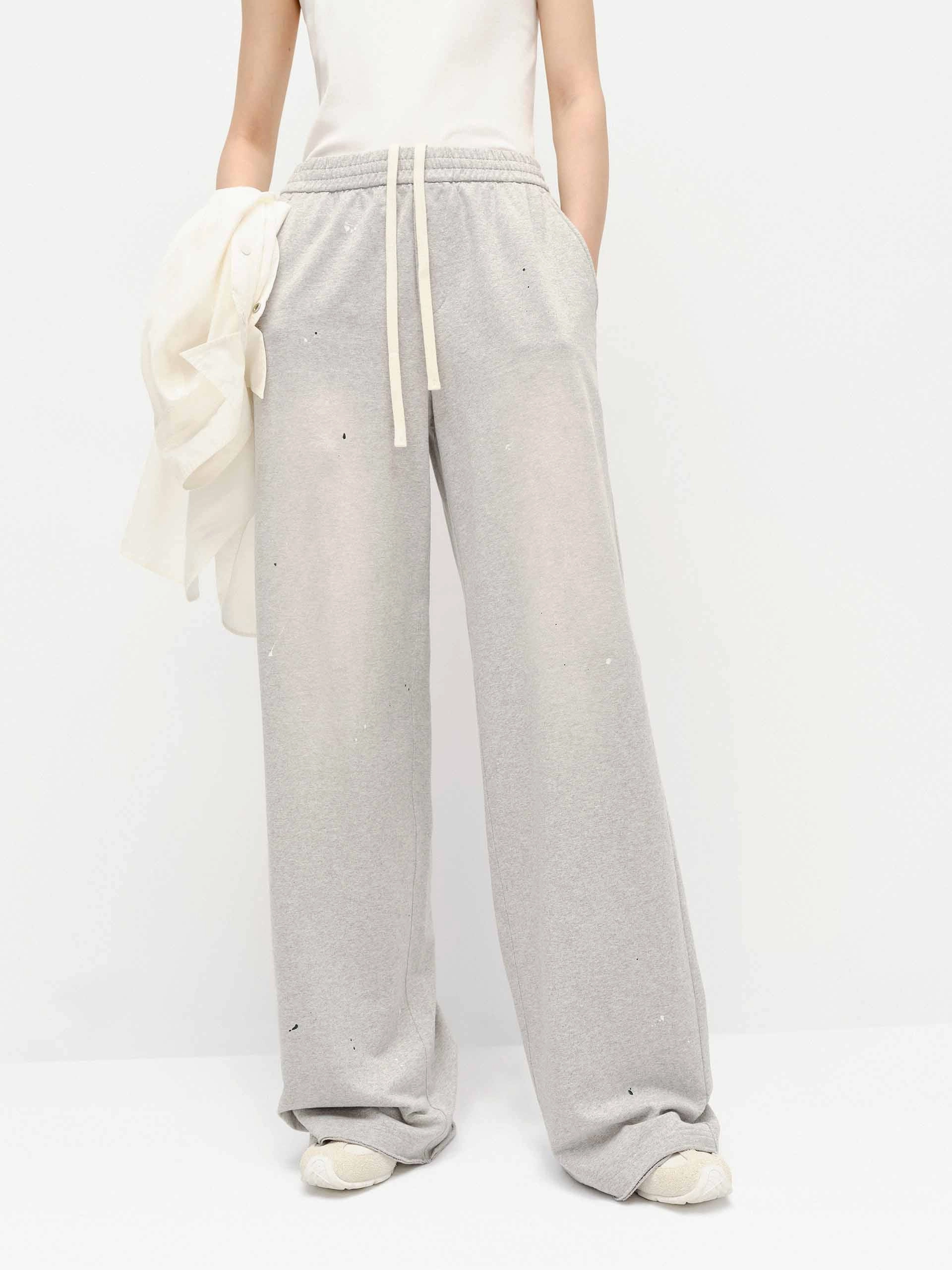 Pocket Reinforcement Flexible Cut Paint Detail Cotton Pants