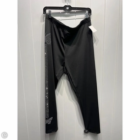 Squat Proof Summer Wear Soft and Flexible Pants Leggings By Amazon Essentials In Black & Silver, Size: 2x
