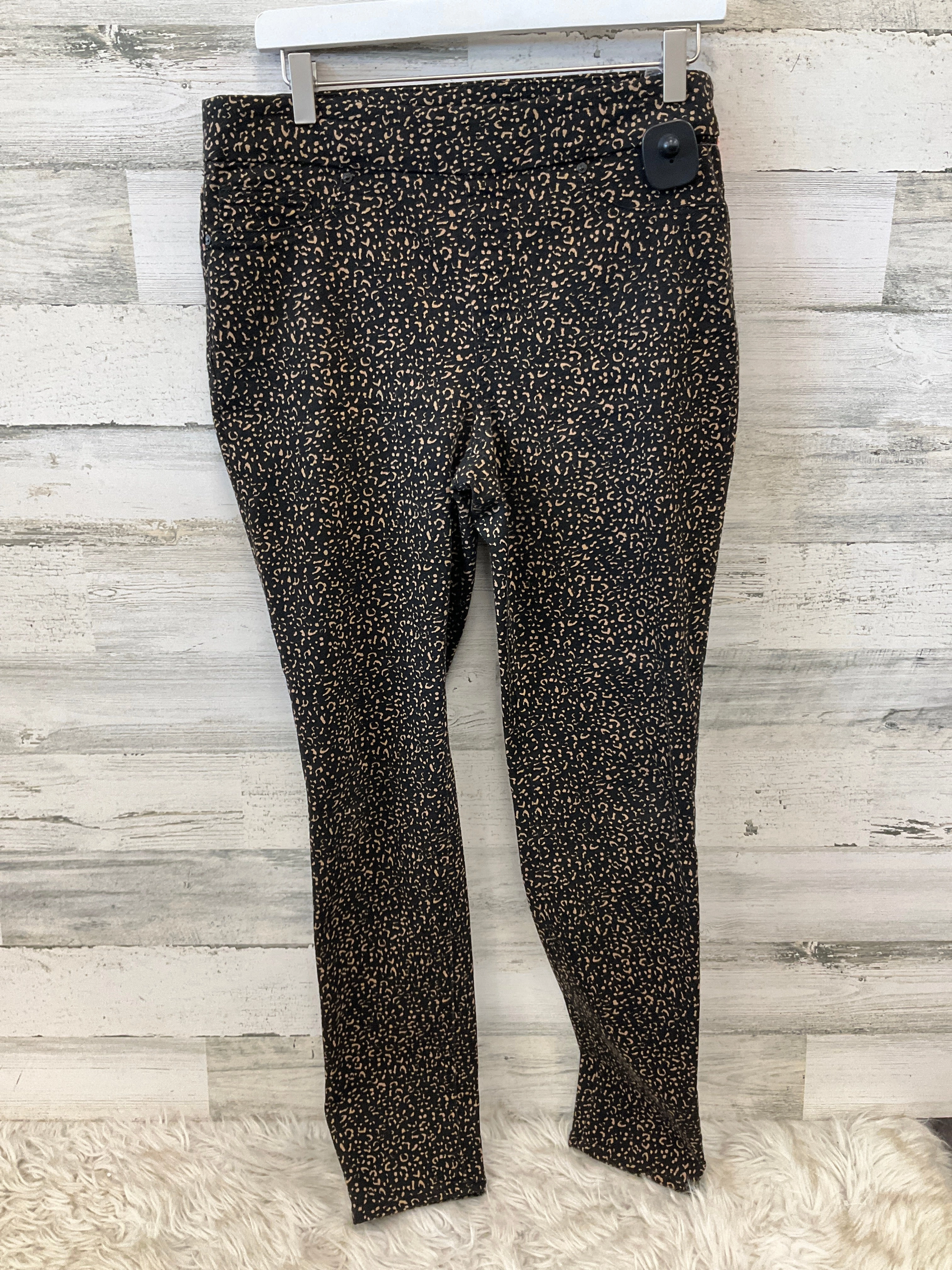 vivid color Slimming Comfort Pants Leggings By Chicos In Black & Brown, Size: S