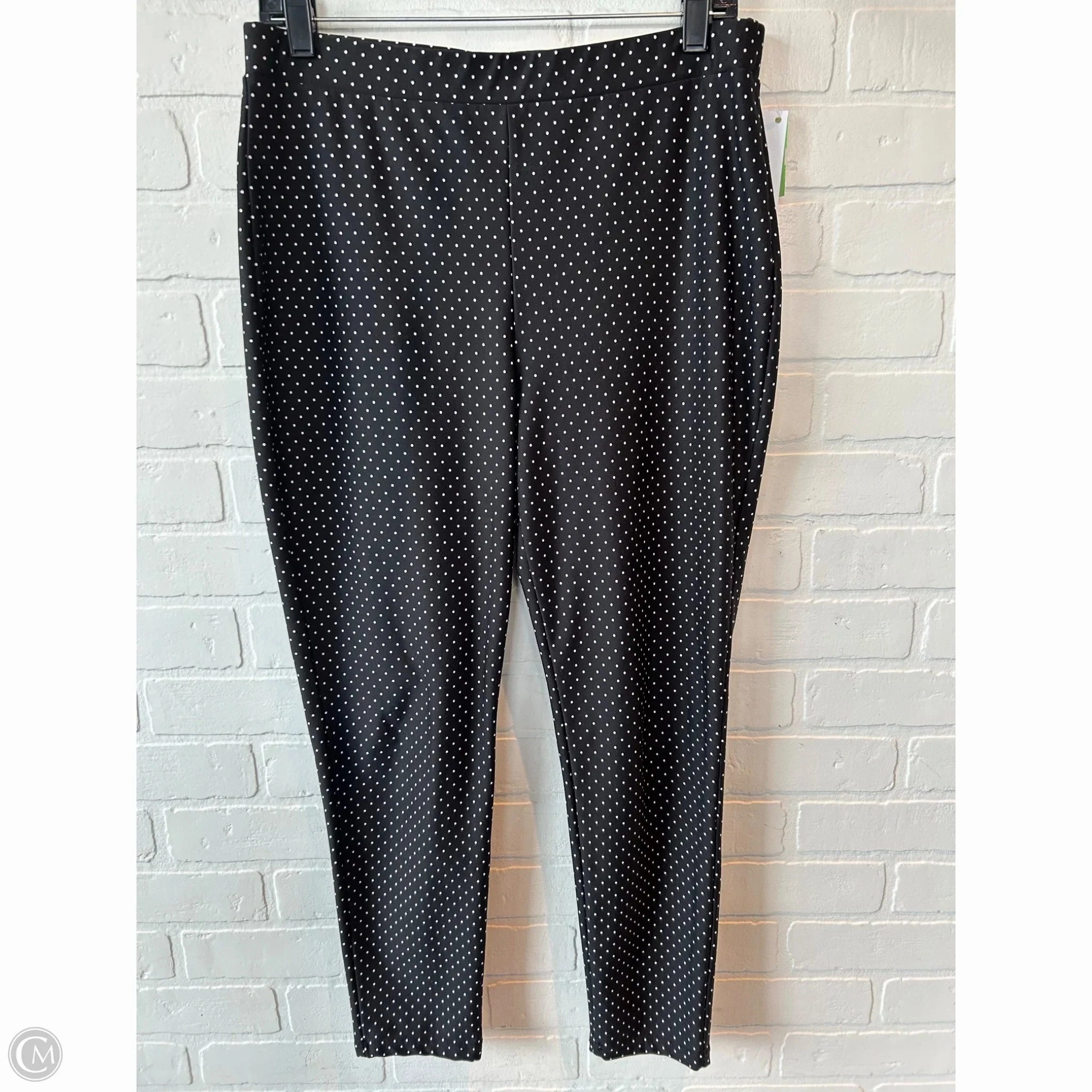 Flexible Wear City Walk Non-Restrictive Fit Pants Leggings By Chicos In Black & White, Size: 8