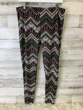 Luxury Choice Body Shaping Petite Size Rib Knit Pants Leggings By Clothes Mentor In Black & Red, Size: 2x