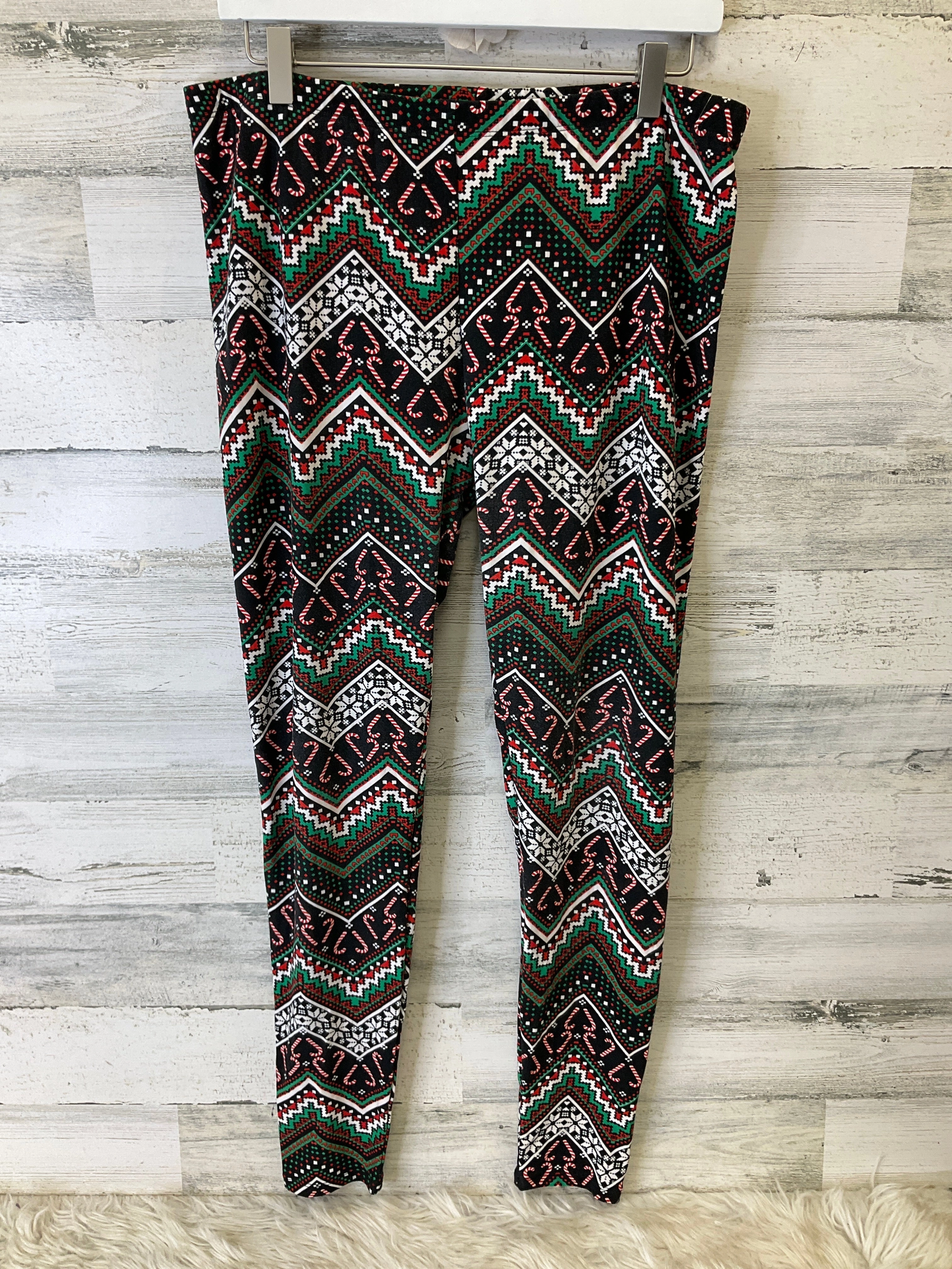 Luxury Choice Body Shaping Petite Size Rib Knit Pants Leggings By Clothes Mentor In Black & Red, Size: 2x