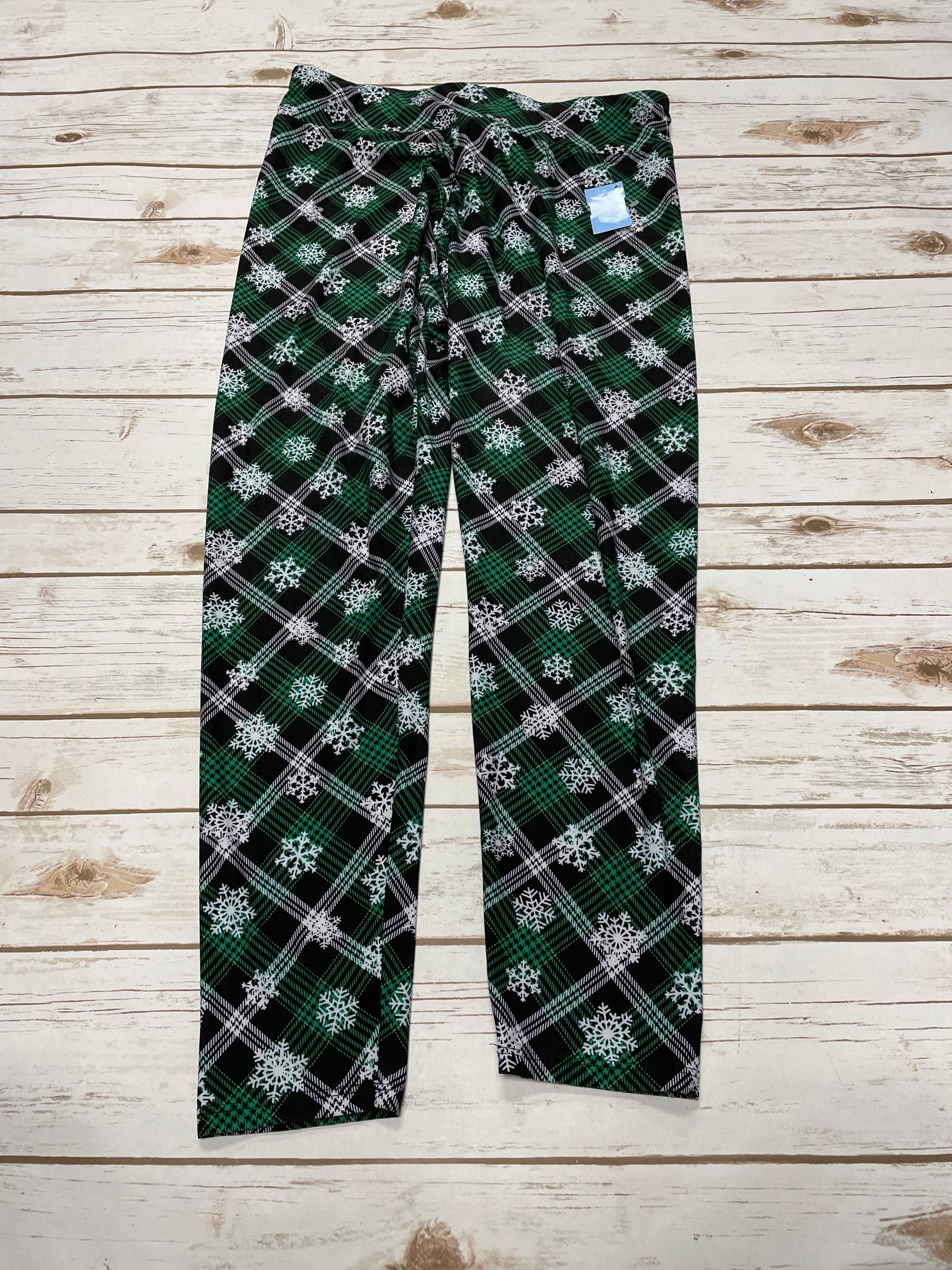 Subtle Detail Signature Fit Pants Leggings By Cmf In Black & Green, Size: L