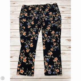 Modern Basic Pants Leggings By Falls Creek In Floral Print, Size: 3x