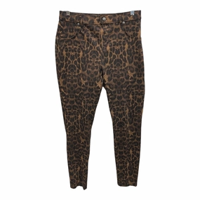 Durable Stitch Stretchy Waist Pants Leggings By Hue In Animal Print, Size:L